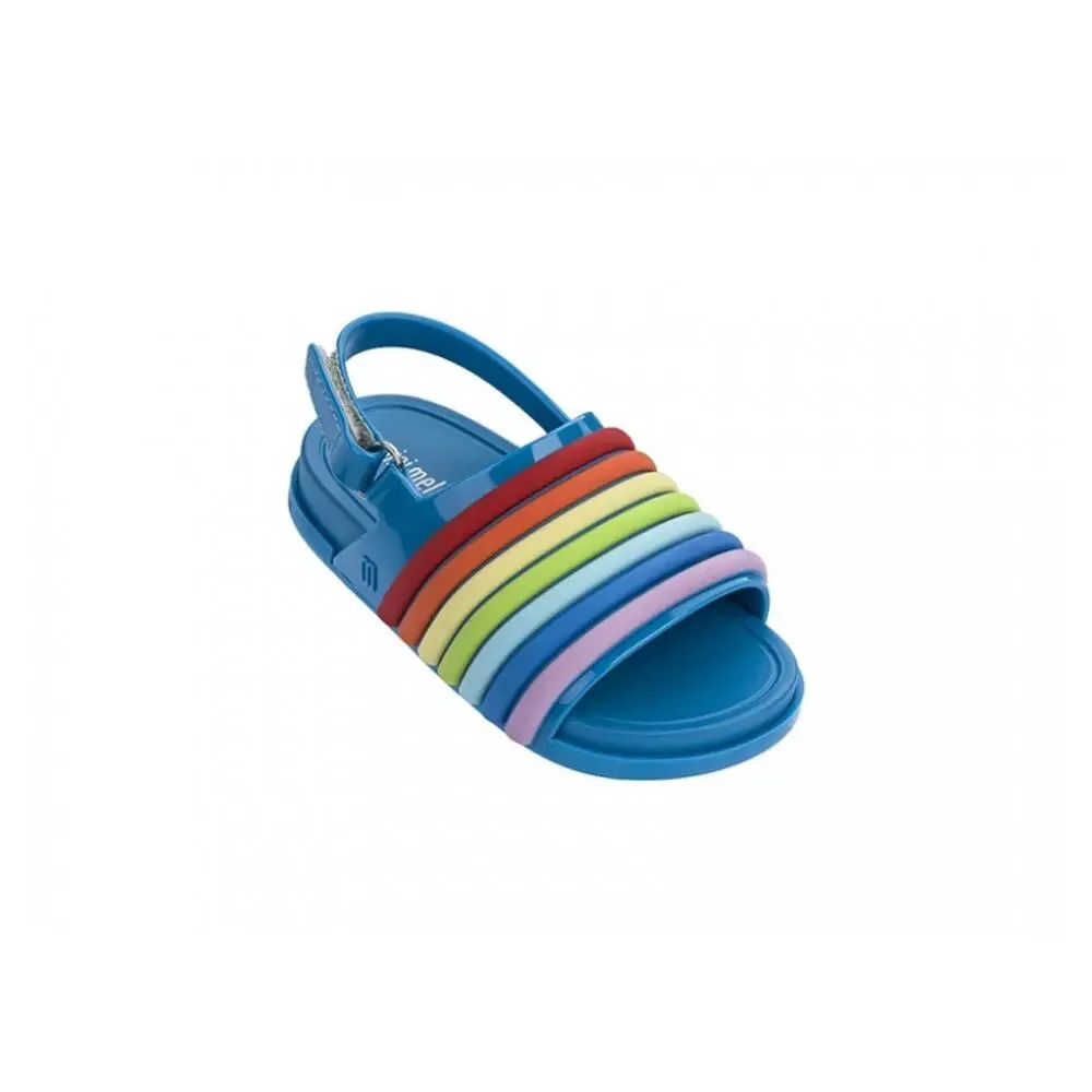 MINI MELISSA BEACH SLIDE SANDALS RAINBOW sz 8 toddler boys or girls